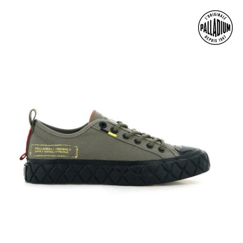 Baskets Palladium Palla Ace Supply LO Low Tops Femme Vert Olive | FR MDF582U